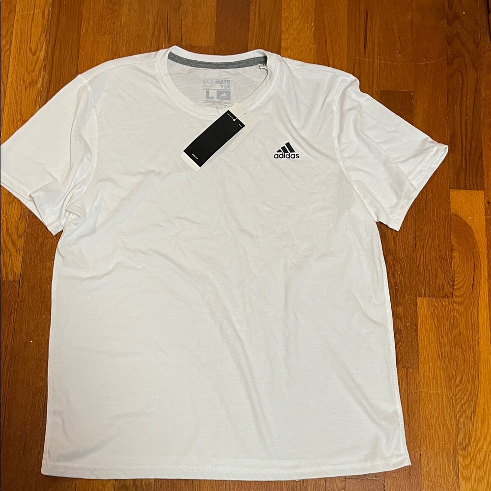 Adidas Men's White Short Sleeve Tee size L. NWT.  Performance